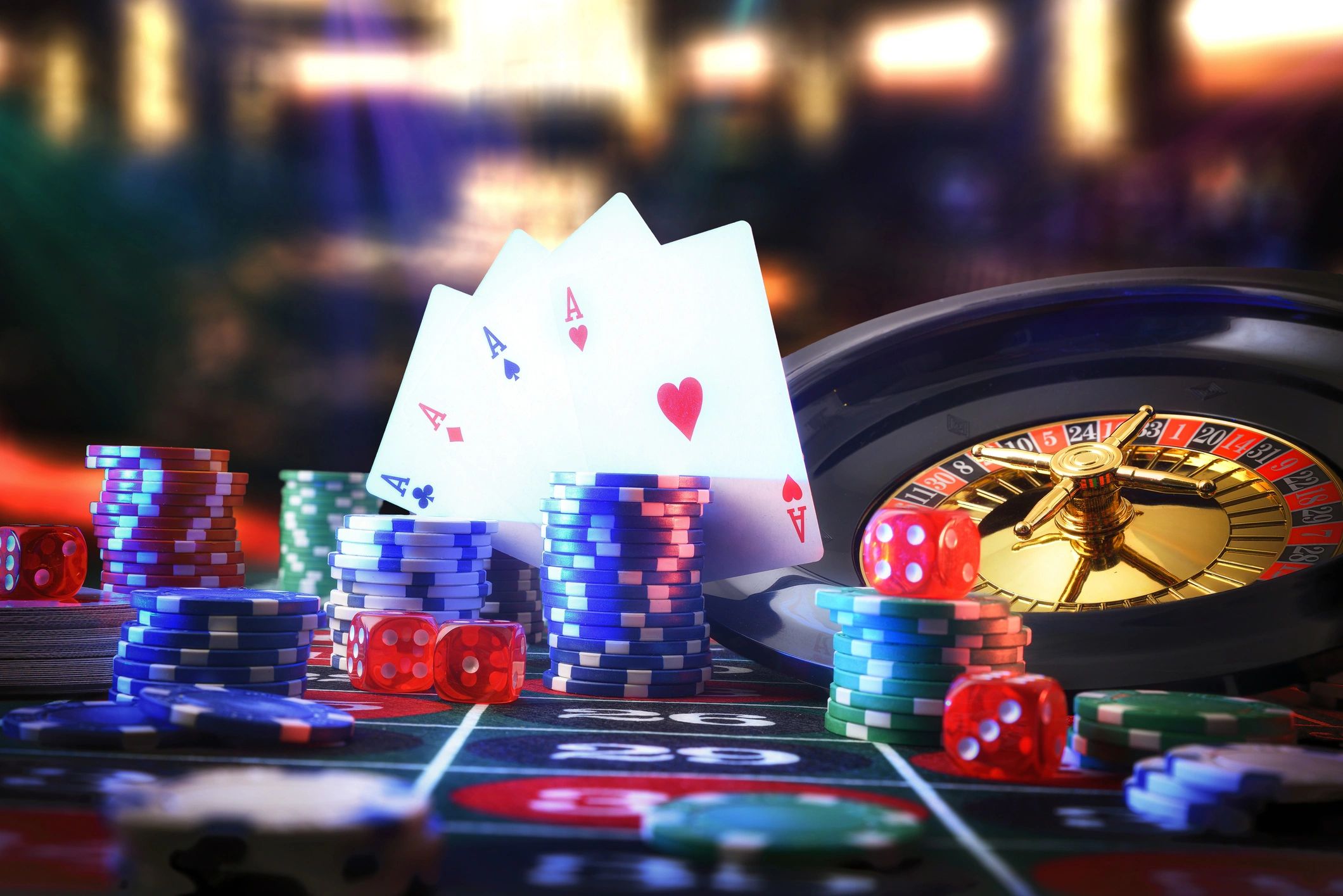 Strategy board with casino chips