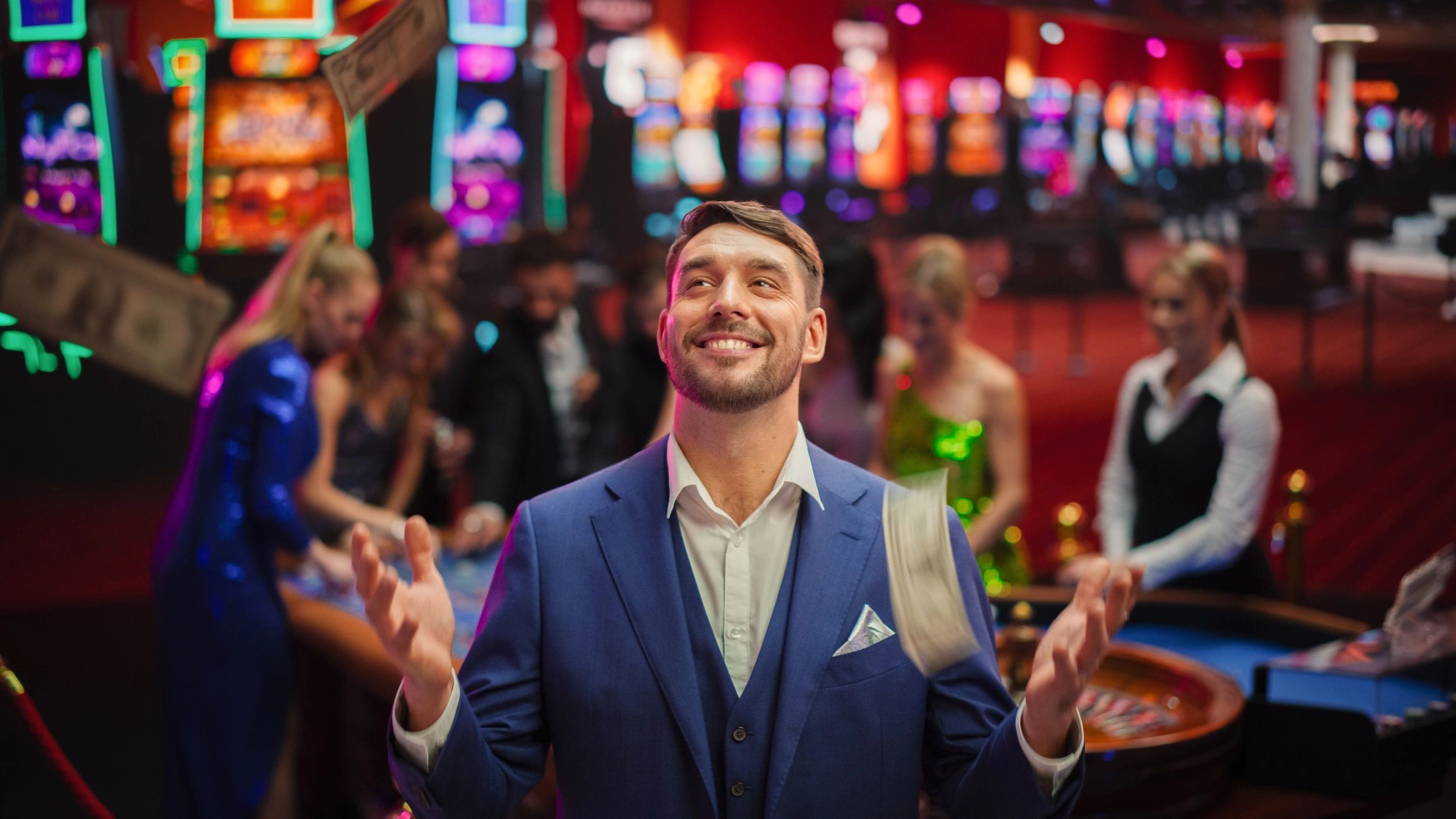 Blackjack hands with chips
